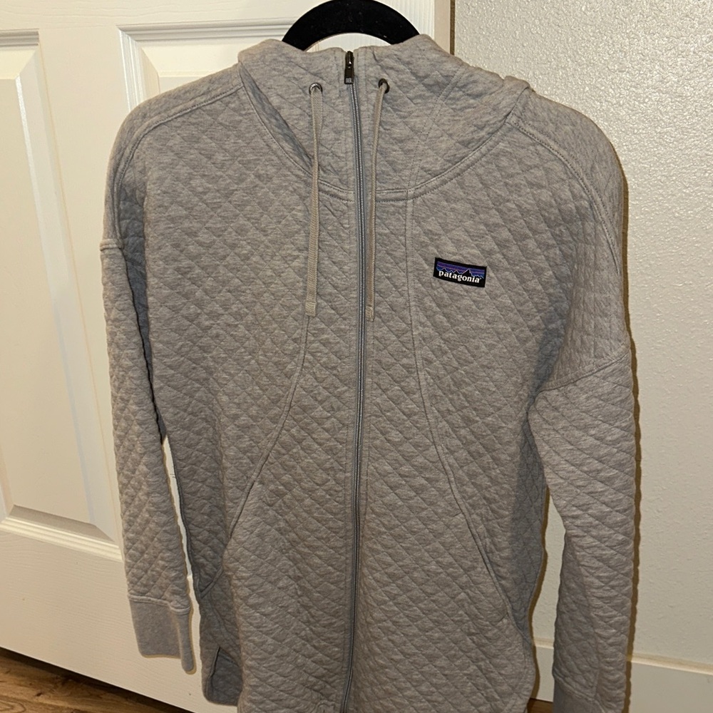 Patagonia Quilted Gray Full-Zip Hoodie